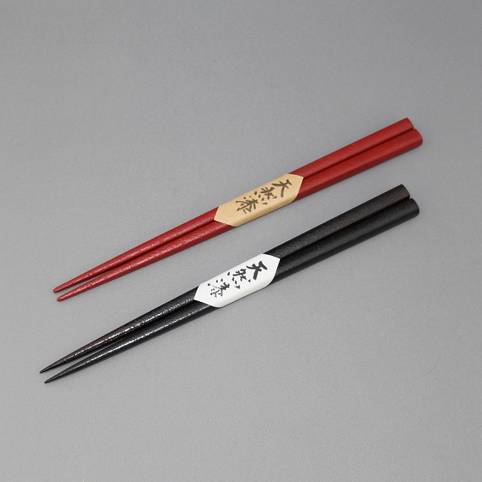 天然漆箸(ザラザラ黒･朱)